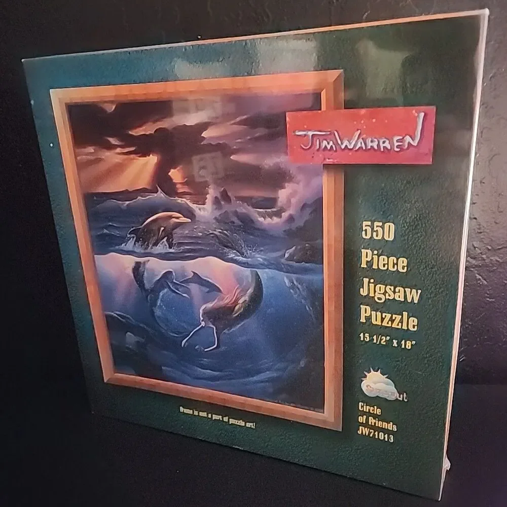 Jim Warren Circle Of Friends Jigsaw Puzzle Mermaids Dolphines New Sealed 550 Pc
